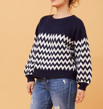 Davona Chevron Knit - Navy