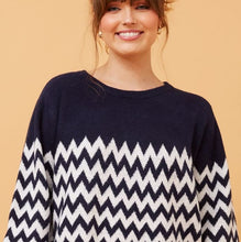 Davona Chevron Knit - Navy
