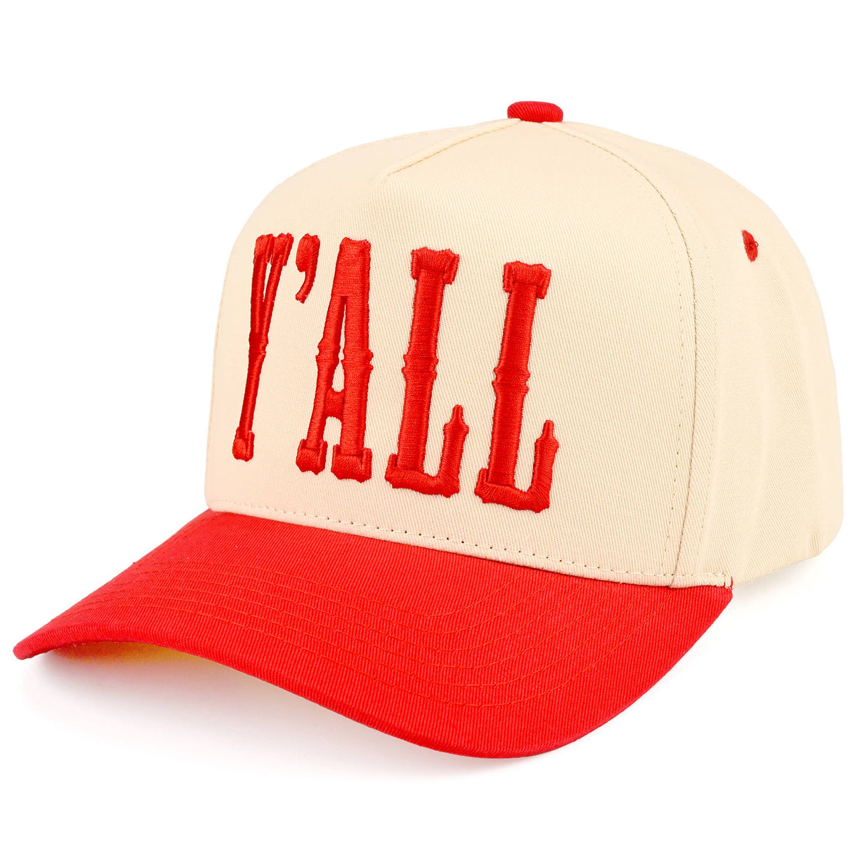 Y'ALL Letter Embroidered Two Tone Cap