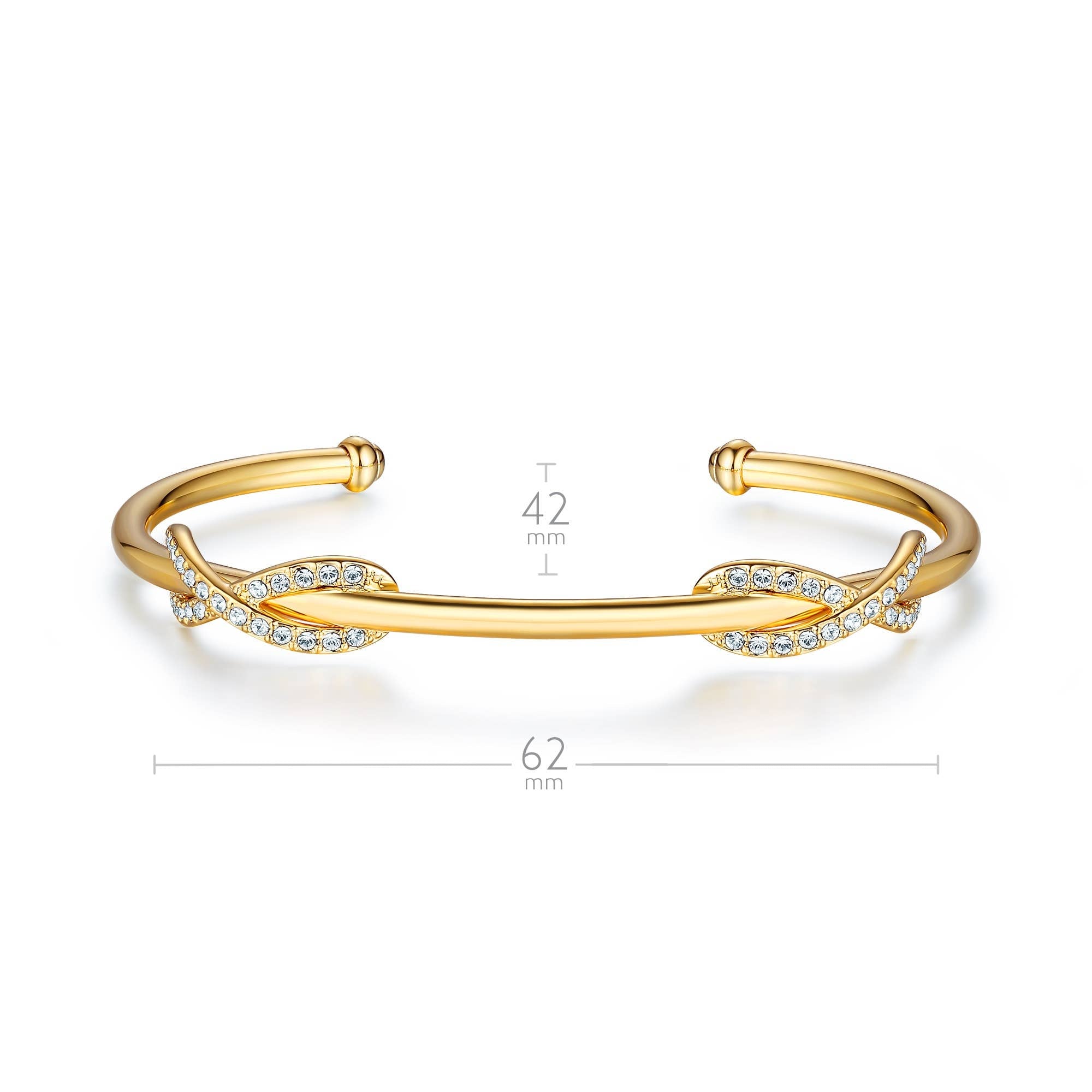 Double Infinity Cuff Bangle with Swarovski Crystal MYJS 16k
