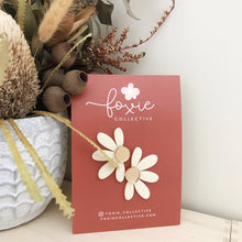 Jumbo Daisy Stud Earrings | Cream + Gold |