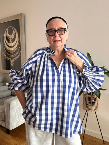 Gingham Top - 914 - Blue