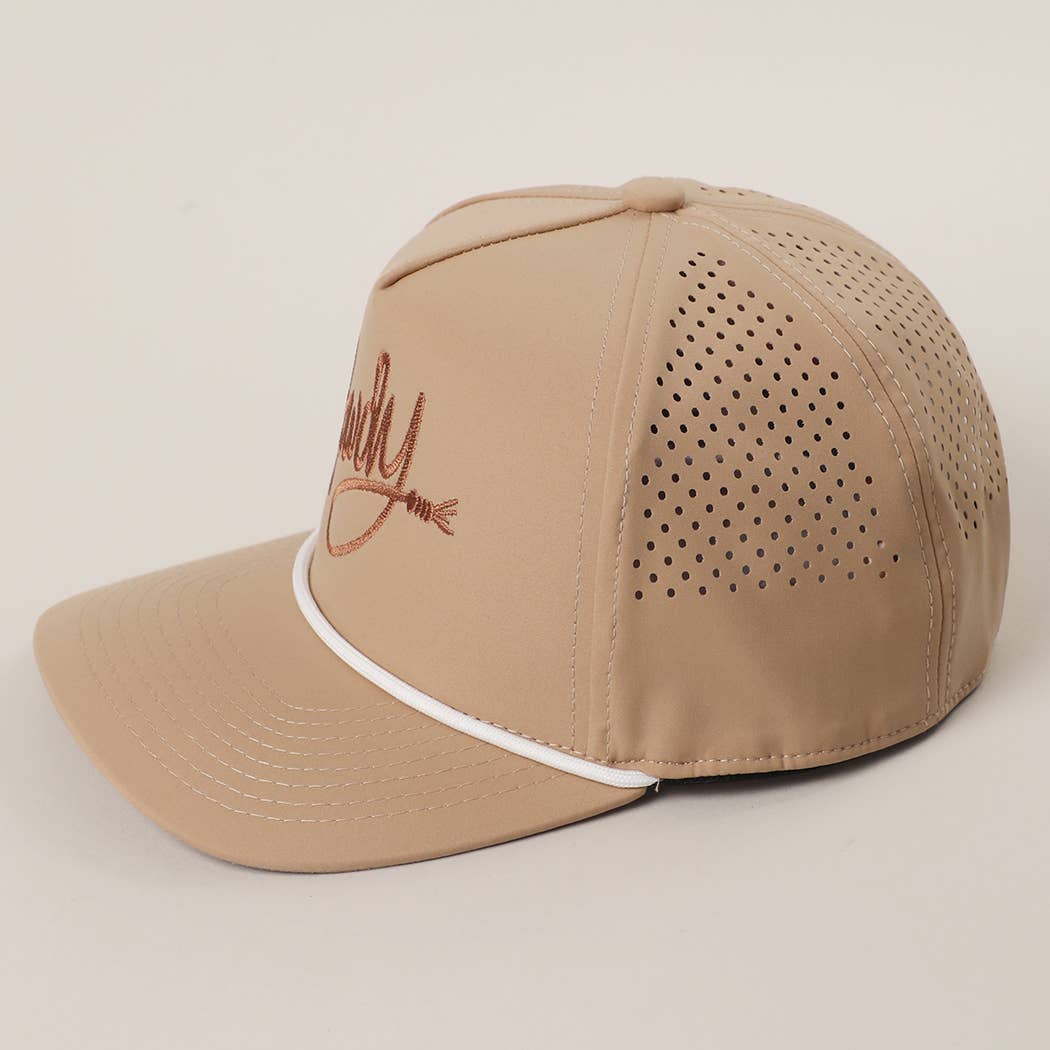 Howdy Embroidered Premium Materials Rope Strap Trucker Hat: NAVY/WHITE