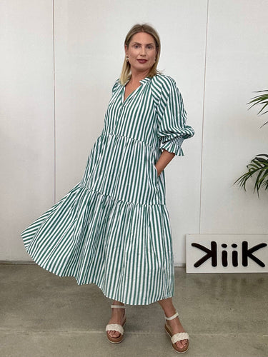 Striped Dress - 885 - Green