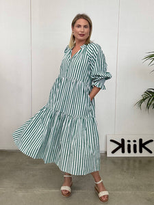Striped Dress - 885 - Green