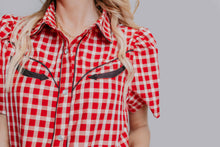 MK611 SL Button Down Shirt - Red Gingham