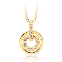 MYJS Concentric Circle Necklace with Clear 16k GP Bridal