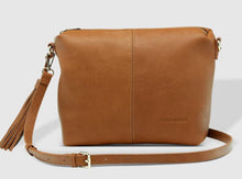 Daisy crossbody bag with stripe strap - Tan