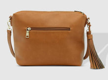 Daisy crossbody bag with stripe strap - Tan
