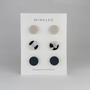 Set of 3 Studs - 15mm round studs trio pack No. 4