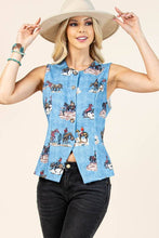 SERENA~WESTERN PRINT VEST