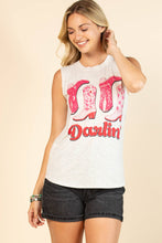 AV079-ARYA WESTERN BOOTS DARLIN GRAPHIC SLEEVELESS TOP
