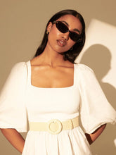 Camine Circle Buckle Straw Belt (2 cols)