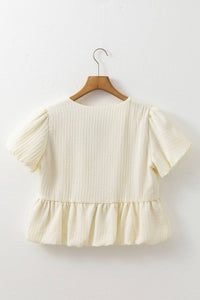 Bow Tie Short Sleeve Blouse