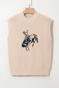 Western Rodeo Cowboy Short Sleeve Sweater