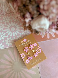 Stud Pack Trio | Candy Pink + Gold