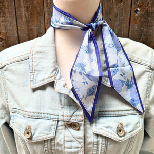 Wild Rag - Blue Western Skinny Mini Wild Cowgirl Necktie