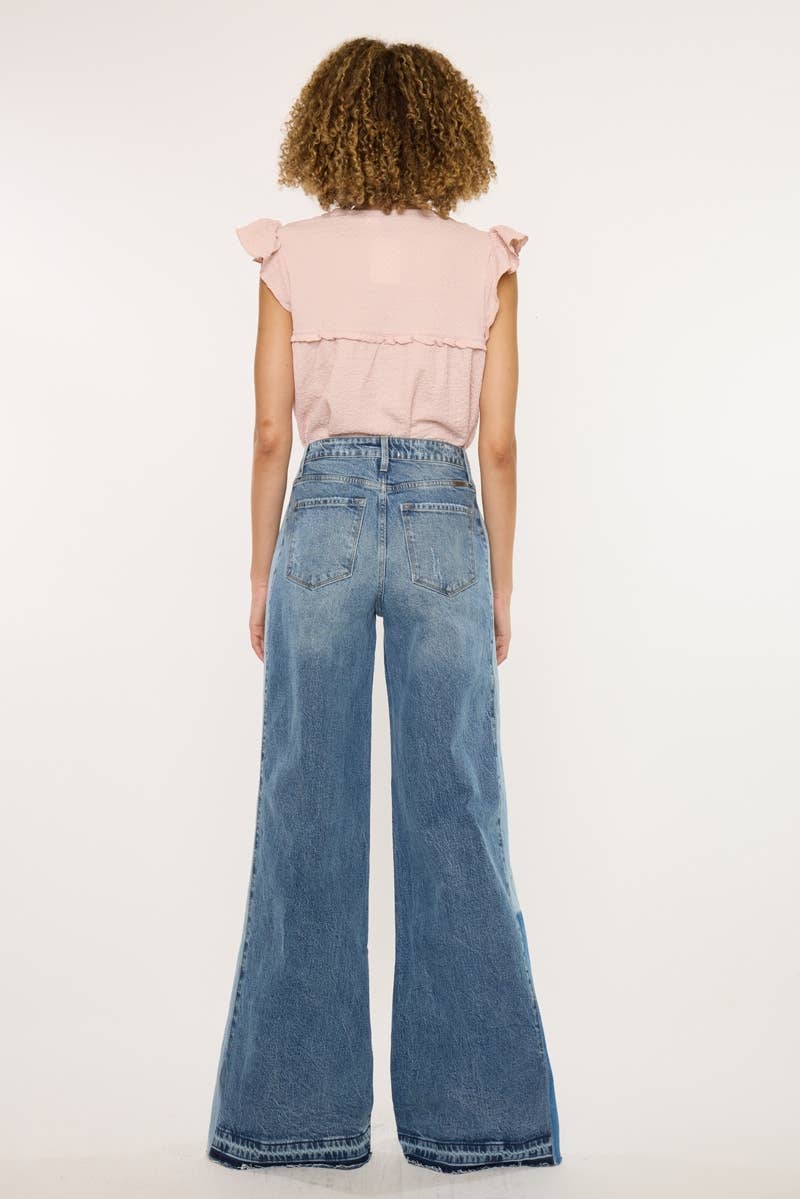 Kan can HIGH RISE WIDE LEG JEANS-KC5521M