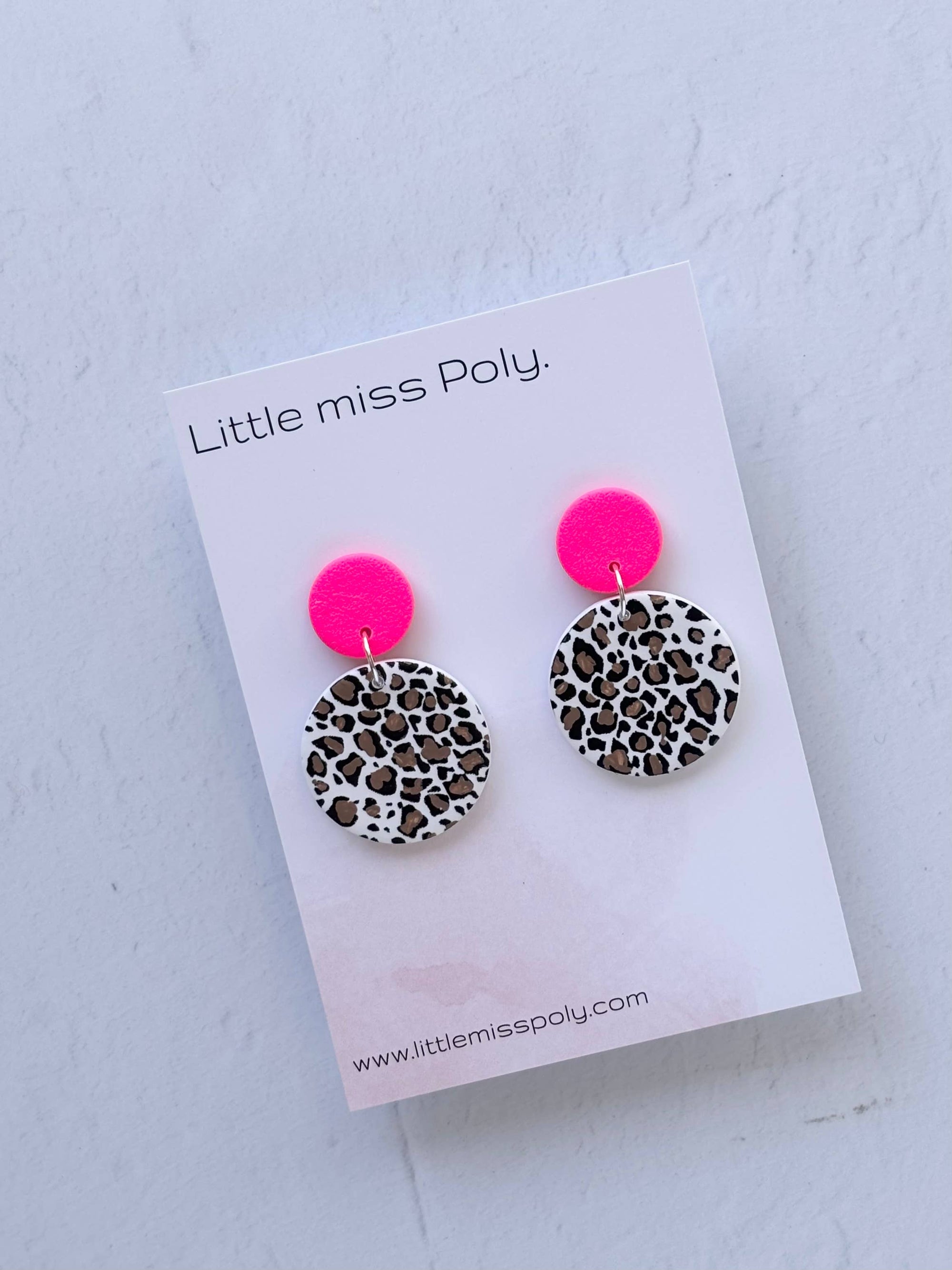 Hot Pink Leopard Dangle - Circle Drop