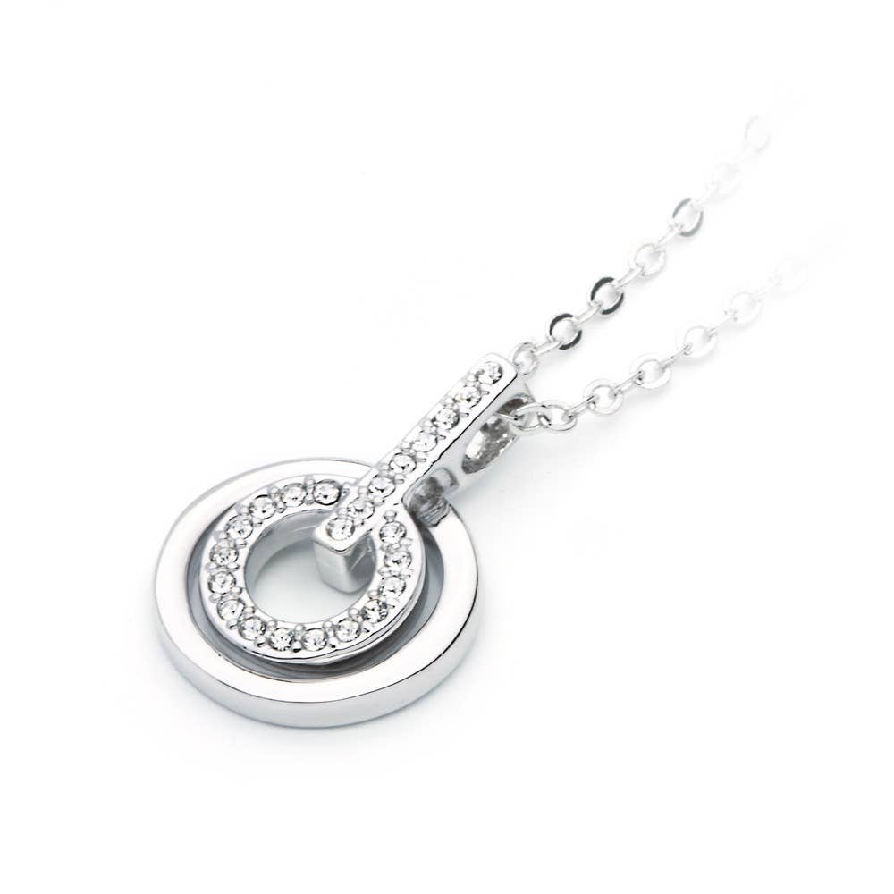 MYJS Concentric Circle Necklace with Clear RP Bridal