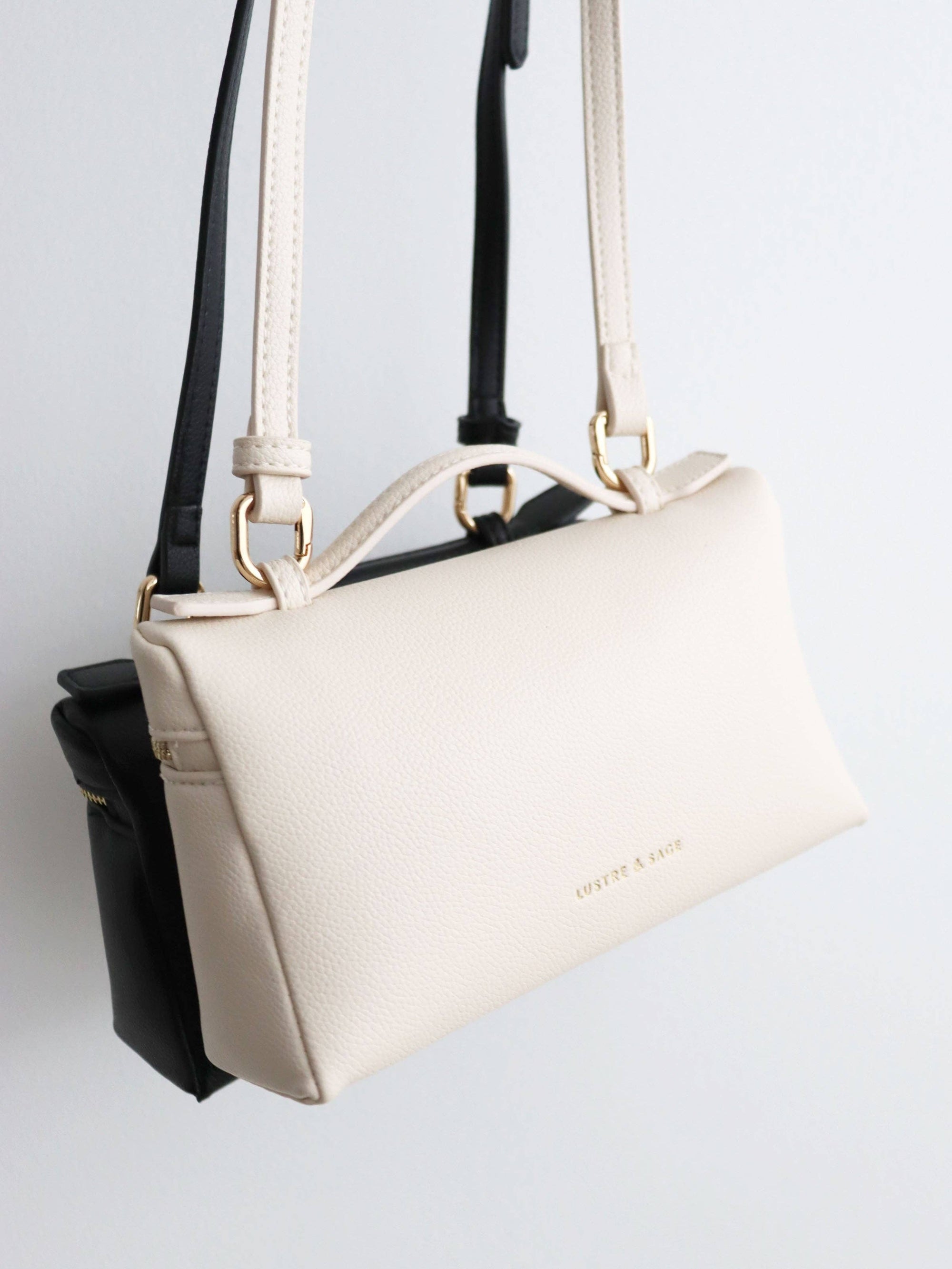 Thalia Top Handle Bag in Cream