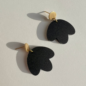 Bloom - Gold and Black Dangle Earrings