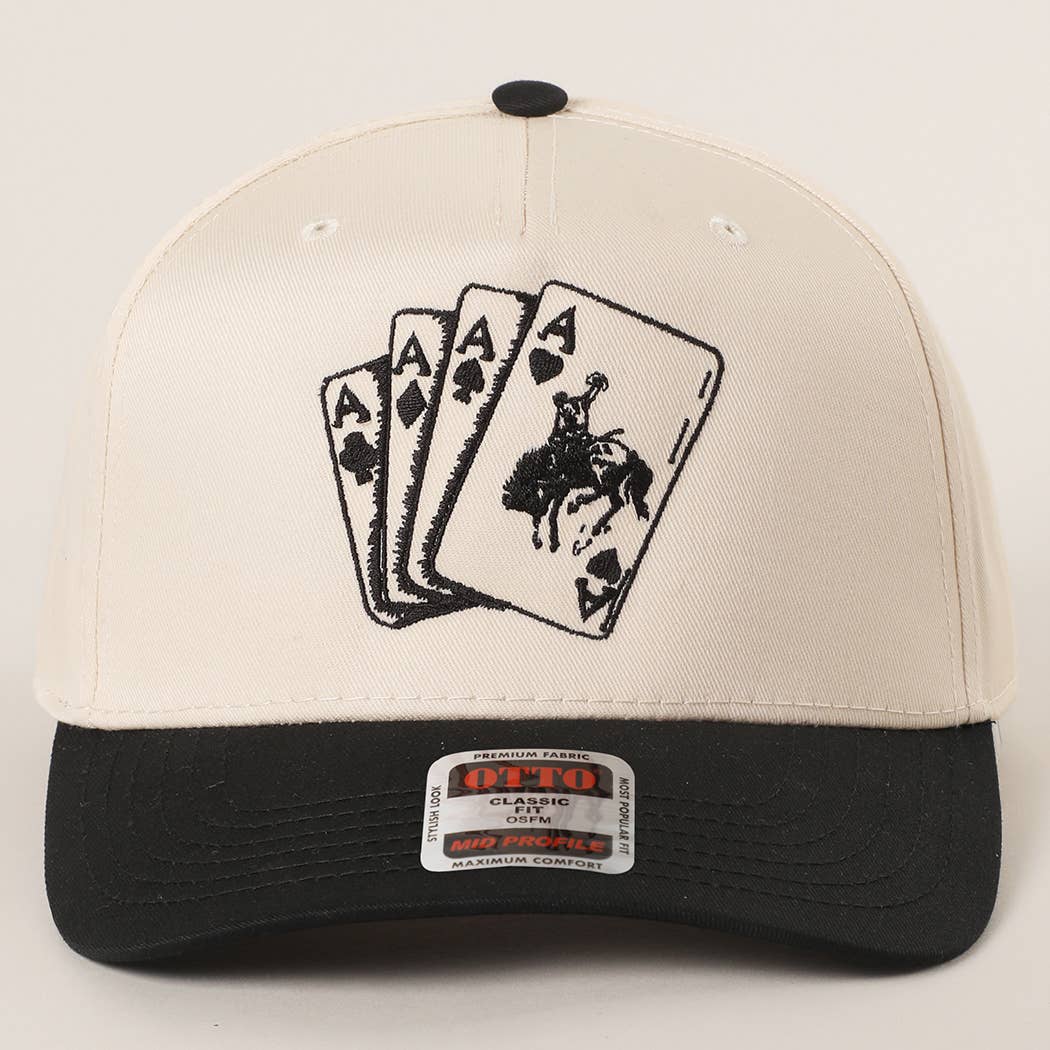 Western Cowboy Card Embroidered Trucker Hat