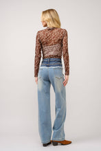 36349T - Boots Stitch Throughout Mesh Mock Neck Fitted Top