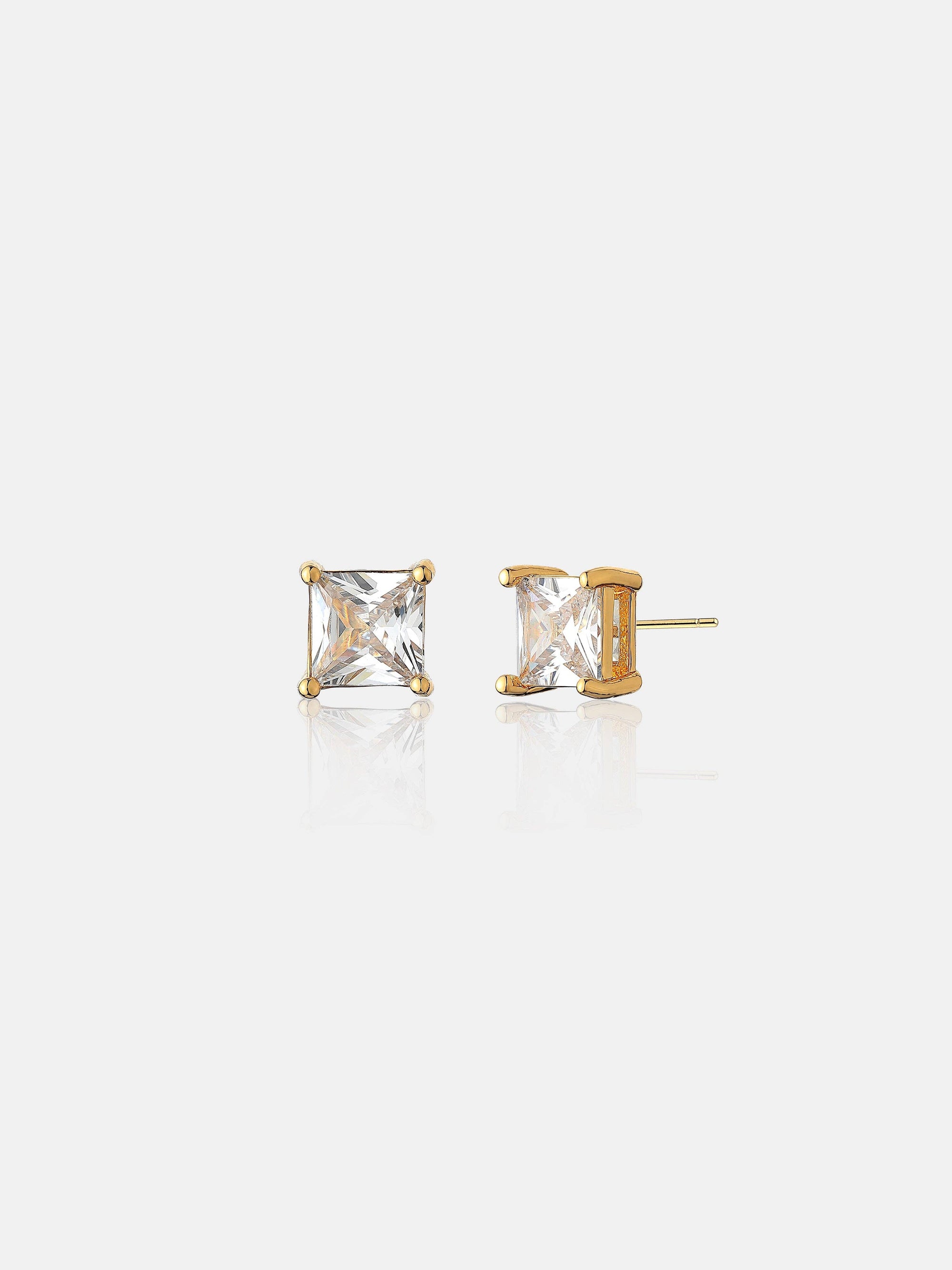 Clara Crystal 18K Gold Plated Stud Earrings