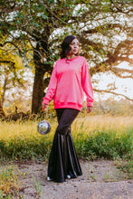 MK371 Cactus Line Embroidery Light Weight Sweatshirt Pink