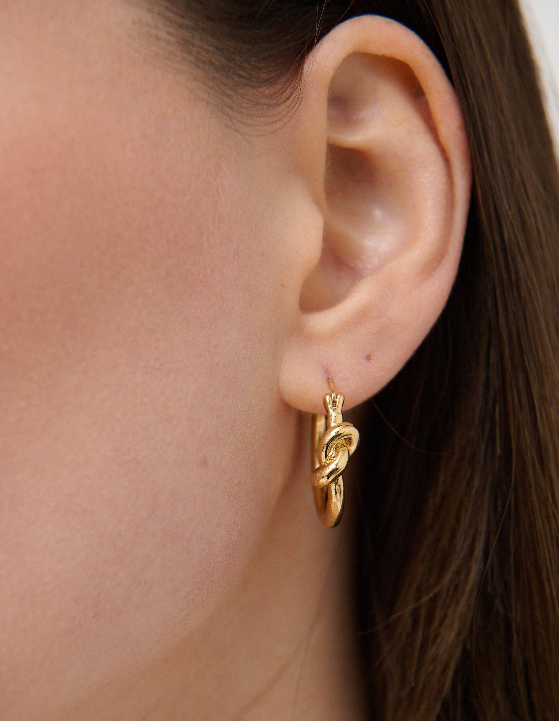 Corrina 18K Gold Plated Knot Hoop Earrings