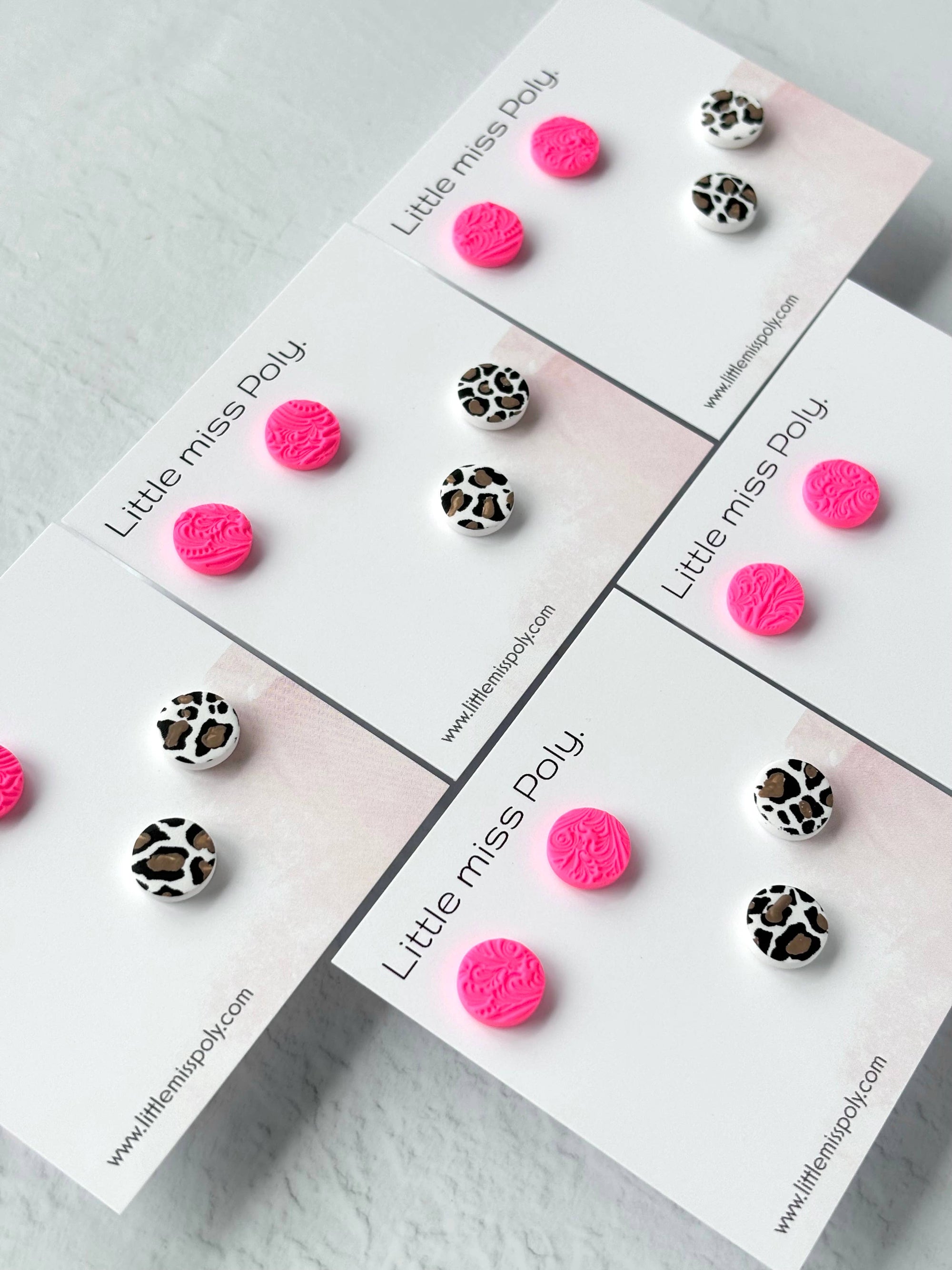 Mini Leopard Stud Pack - Hot Pink