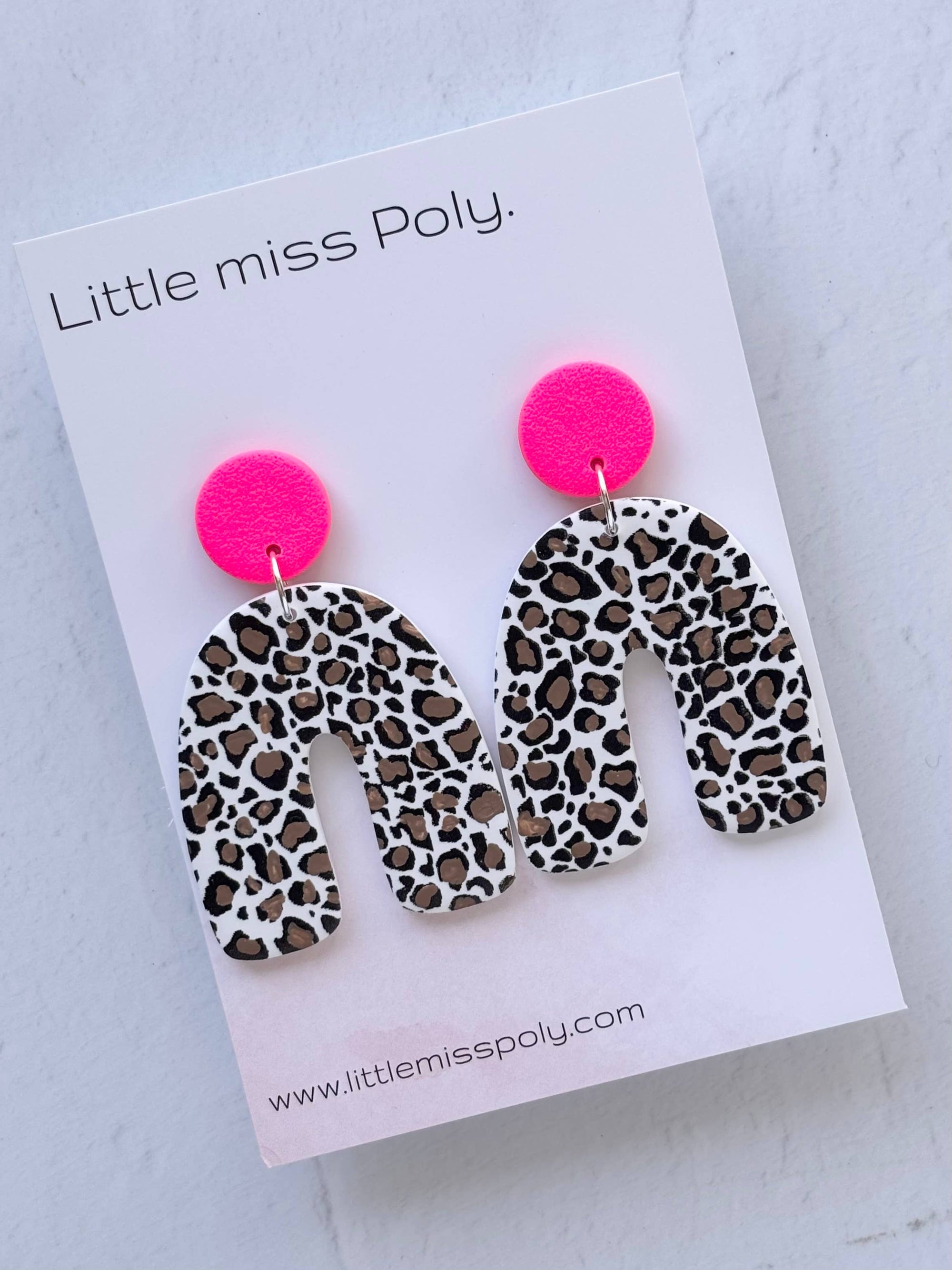 Hot Pink Leopard Dangle - Chubby Arch
