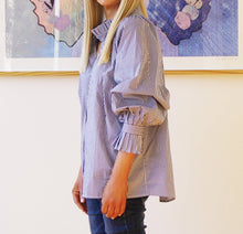 Olive print stripe cotton shirt pink