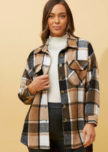 Ella Check Shacket - Camel