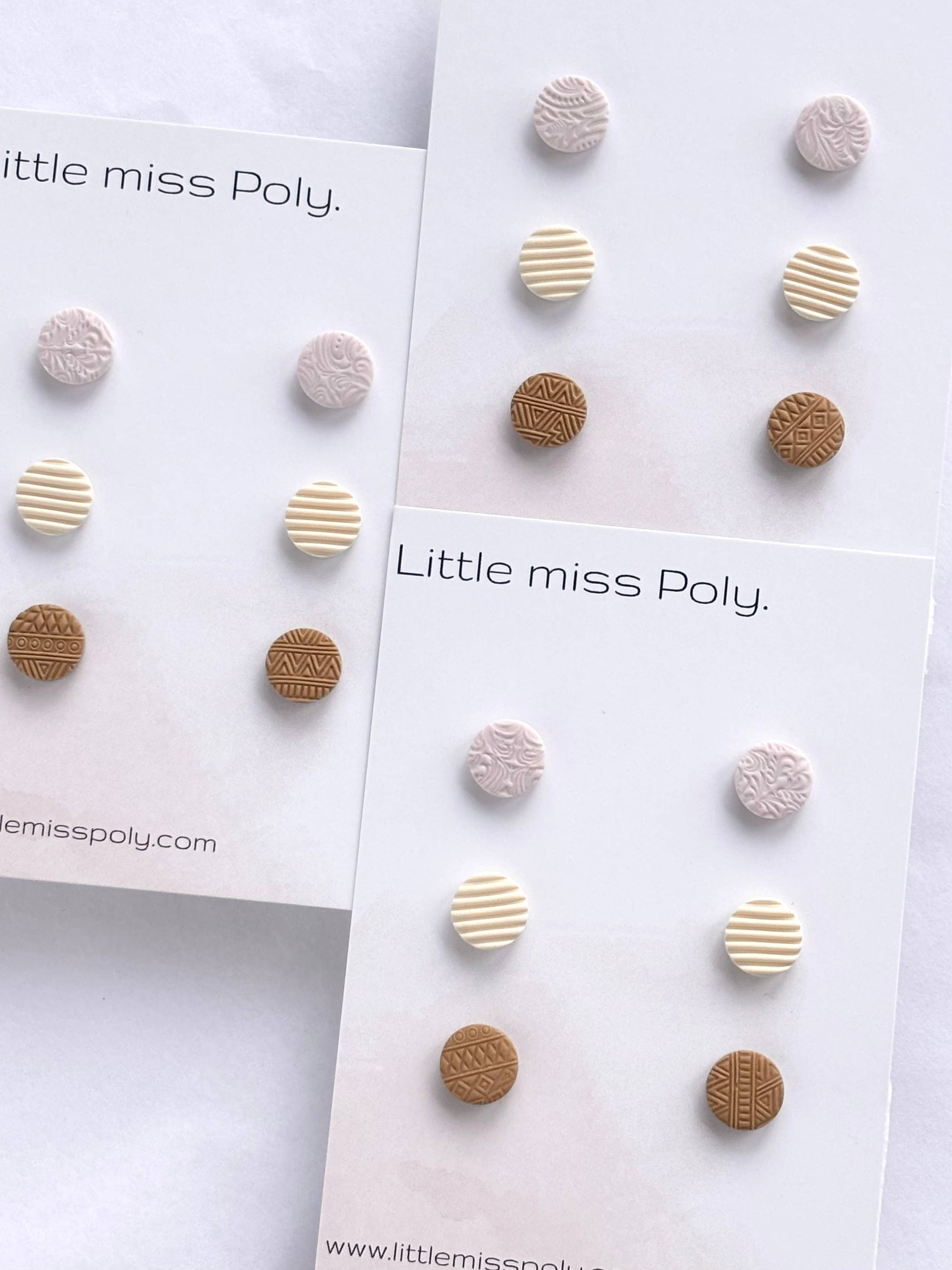 Trio Mini Stud Pack - Textured Neutral 