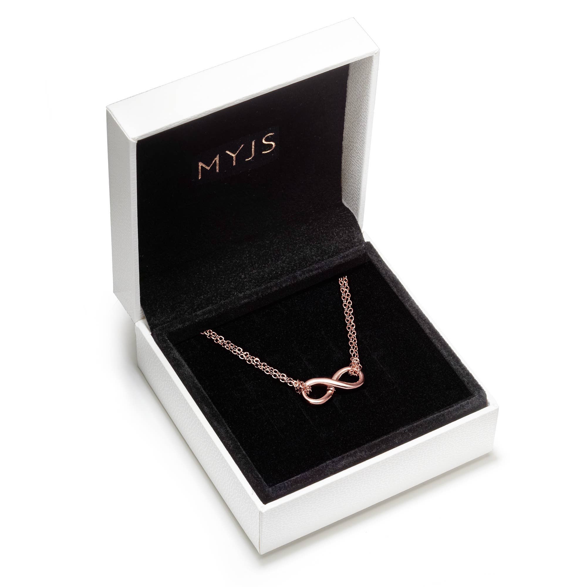 MYJS Double Chain Infinity Necklace Rose Gold Plated