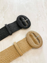 Alora Round Buckle Straw Belt- biscuit