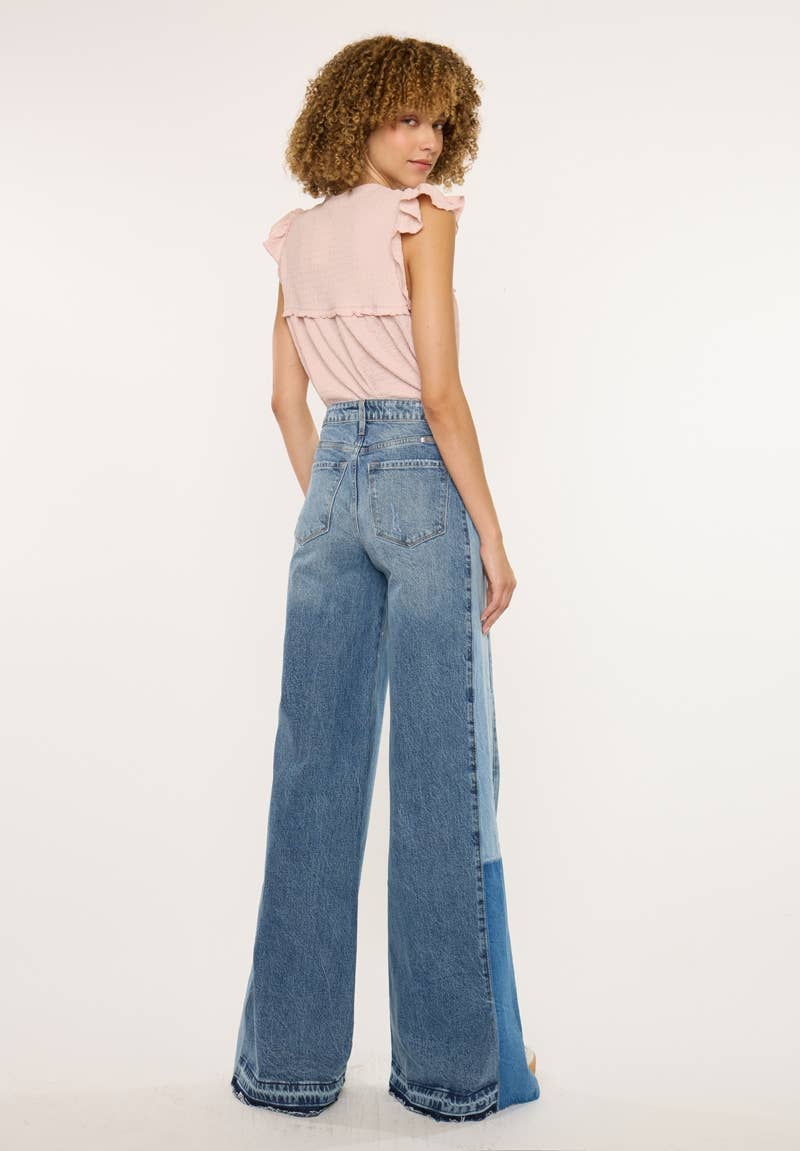 Kan can HIGH RISE WIDE LEG JEANS-KC5521M