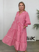 Gingham Dress - 883 - Red