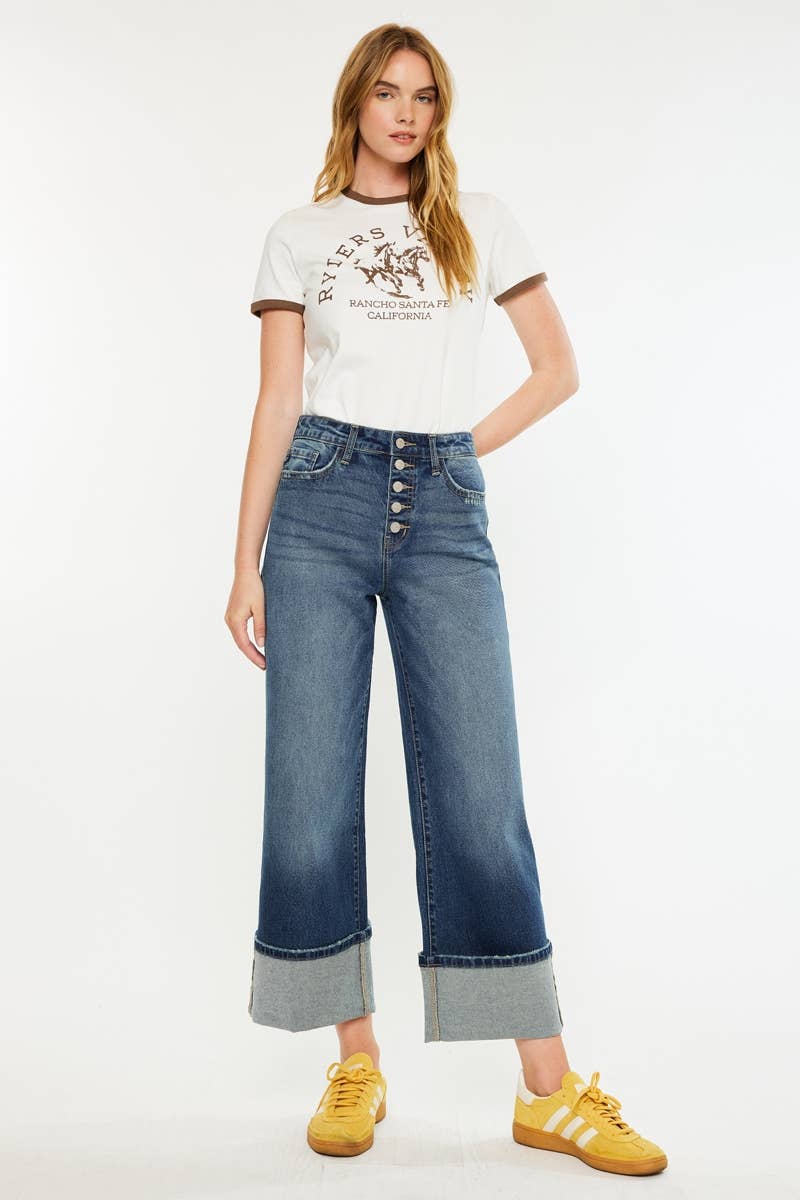 KancanULTRA HIGH RISE CROPPED  WIDE LEG-KC20102D