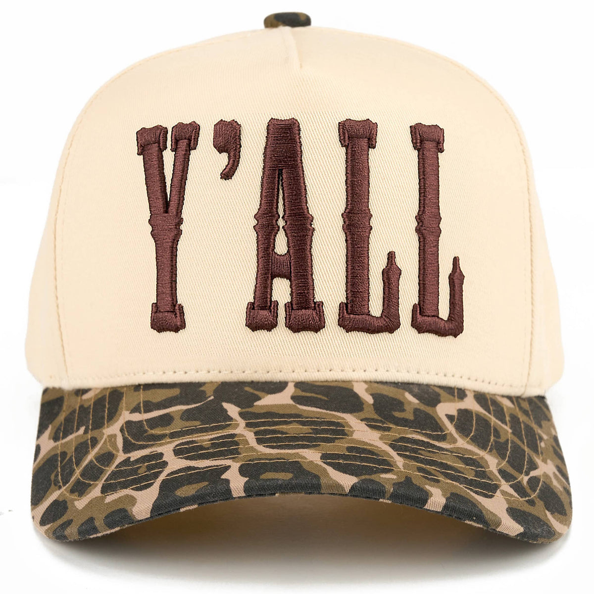 Y'ALL Letter Embroidered Two Tone Cap