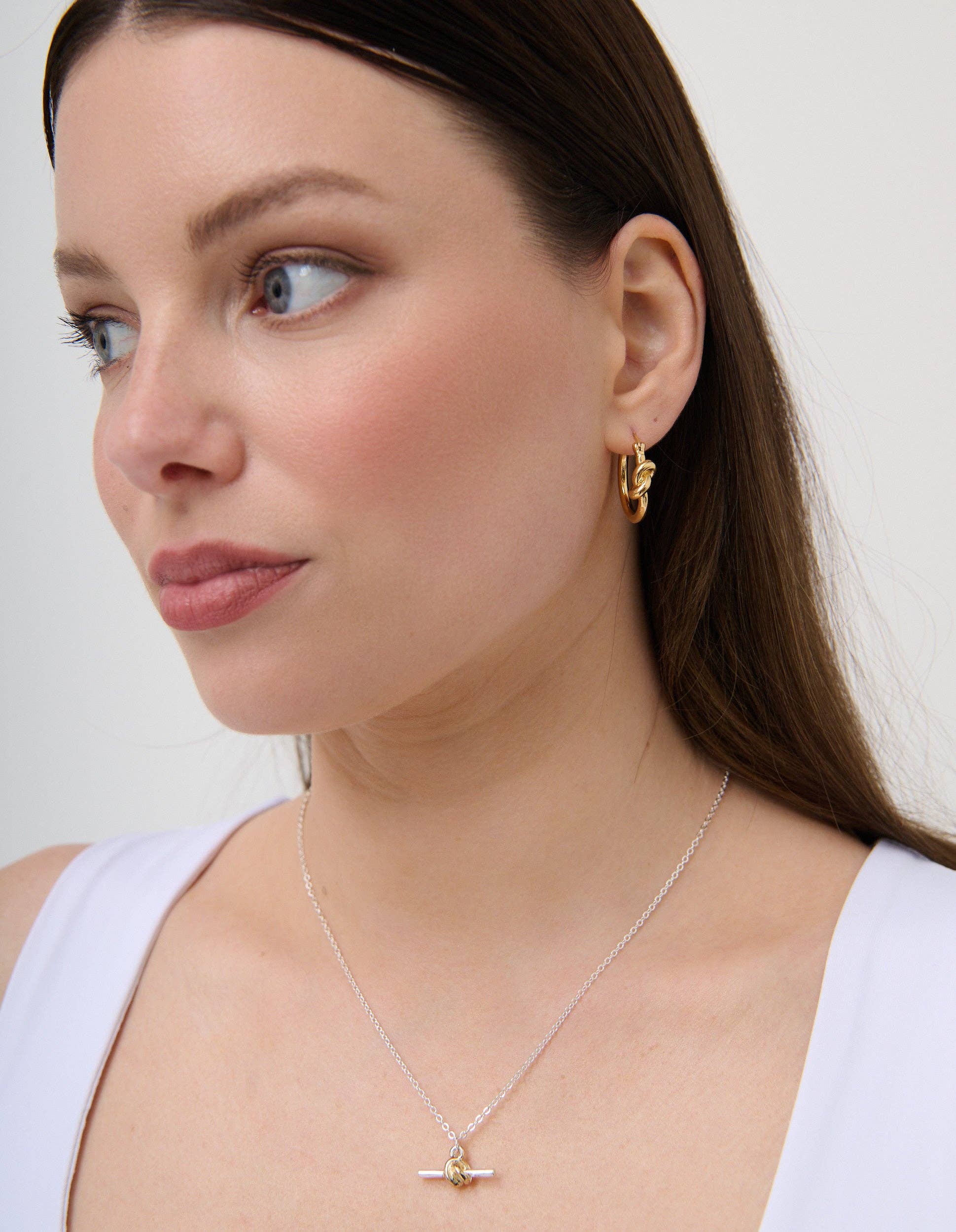 Corrina 18K Gold Plated Knot Hoop Earrings