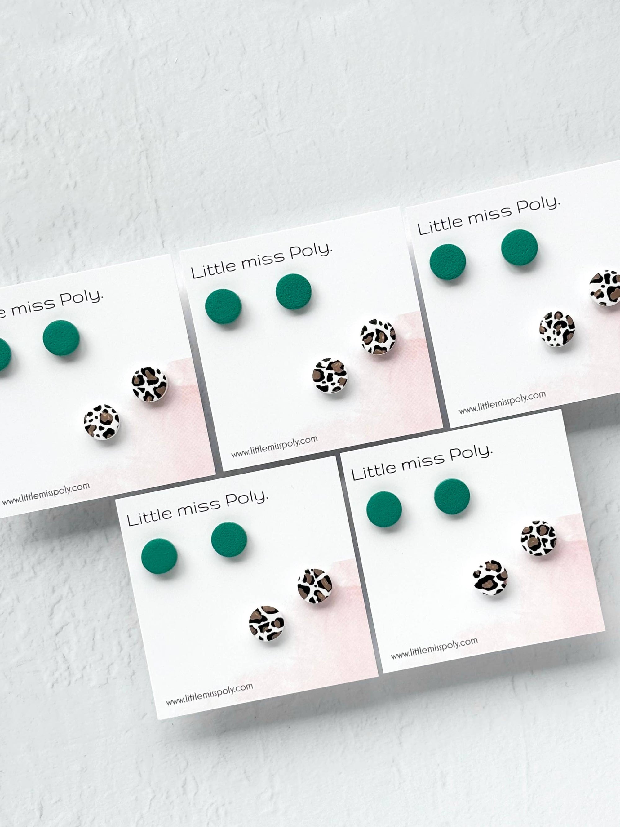 Mini Leopard Stud Pack - Forest Green