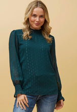 DIANA ABSTRACT PRINT BLOUSE- Emerald