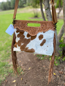 Cowhide-Tooling Leather Cowhide Bag – AB03 – Cusco with tassel’s