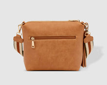 Kasey Crossbody Bag - Stripe Strap - Camel