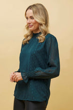 DIANA ABSTRACT PRINT BLOUSE- Emerald