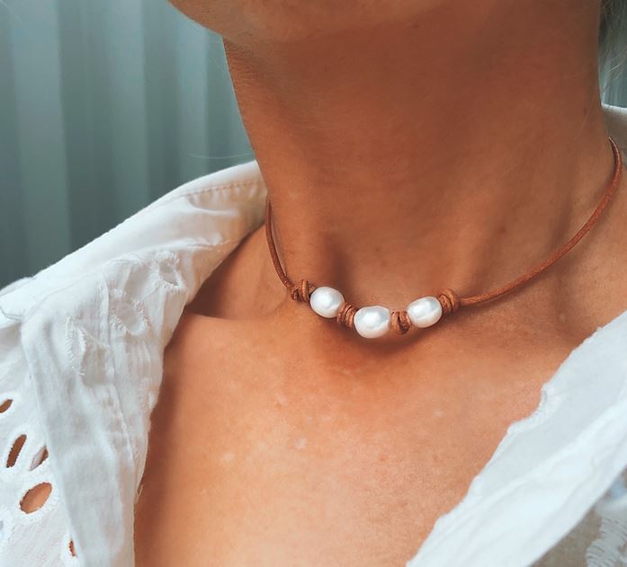 Treasure Chest co - Knotted Hazel Leather Necklace