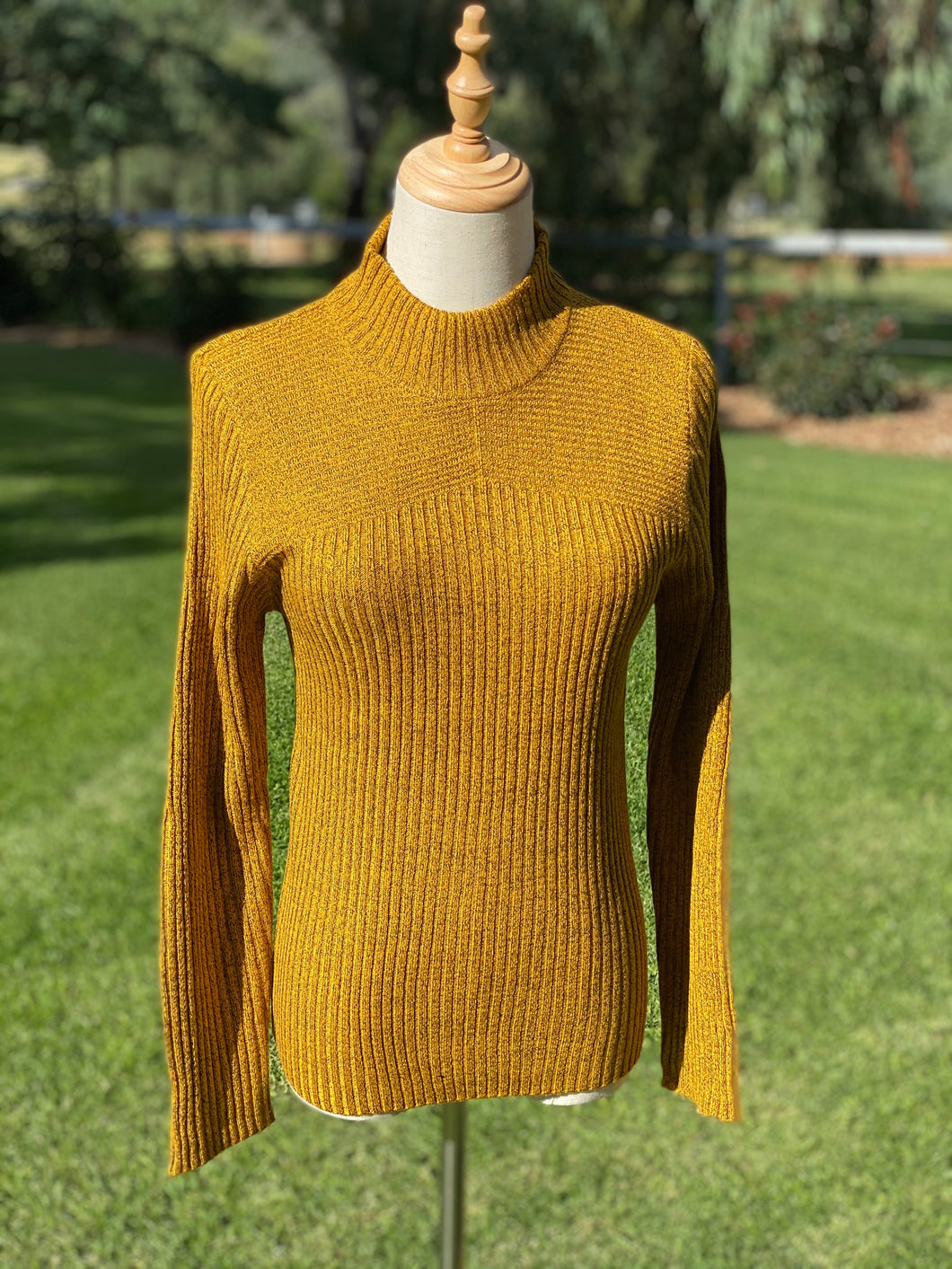 Knit- High Neck  - Mustard